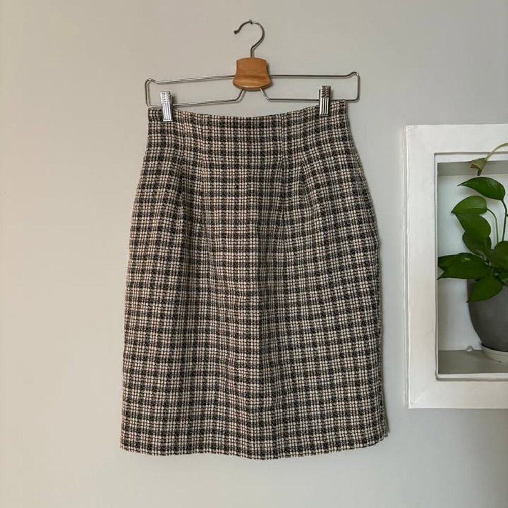Vintage Plaid Woven Mini Skirt